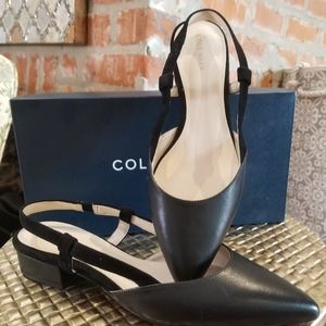 Cole Haan Black Leather and suede flats! 7.5 New!